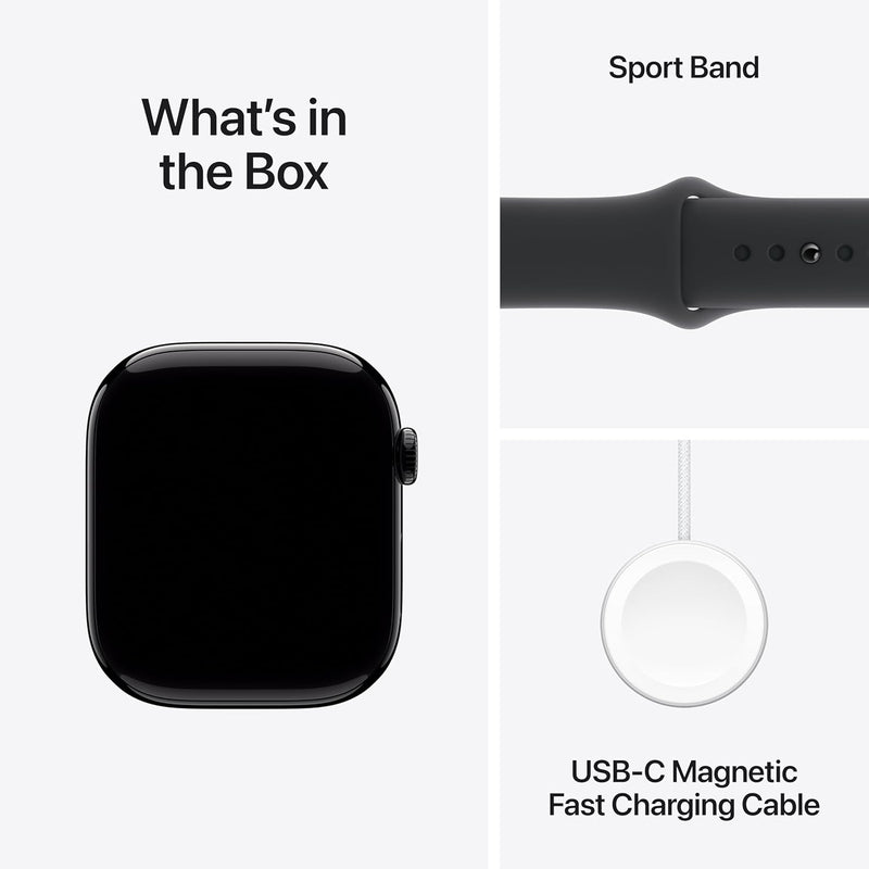 Apple Watch Series 10 – GPS, 46mm, Jet Black, Sport Band