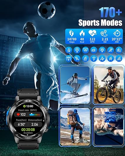 Military Smart Watch for Men with GPS, 1.43" AMOLED Smart Watch