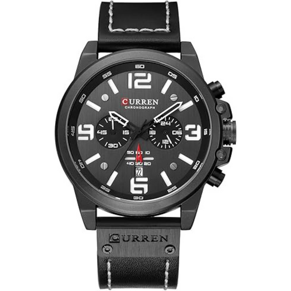 Mens Sport Military Analog Quartz Watch Classic Chronograph Sandwich Dial Business Dress Waterproof Watch